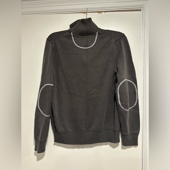 Mens Sz: S Esprit Dusty Black Club Marittimo 1/4 Zip Pullover Elbow Patches. - Picture 2 of 12